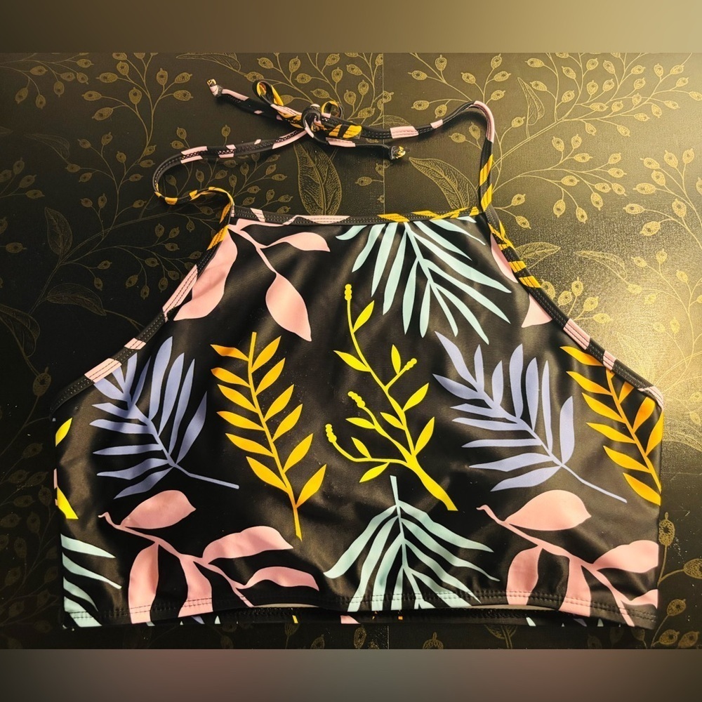Kingdom & State Black and Pink Swim Top with Halter Neck - Picture 4 of 8